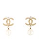 Chanel Faux Pearl, Strass & Resin CC Drop Earrings