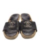 Chanel Interlocking CC Logo Leather Espadrilles