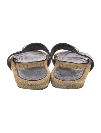 Chanel Interlocking CC Logo Leather Espadrilles