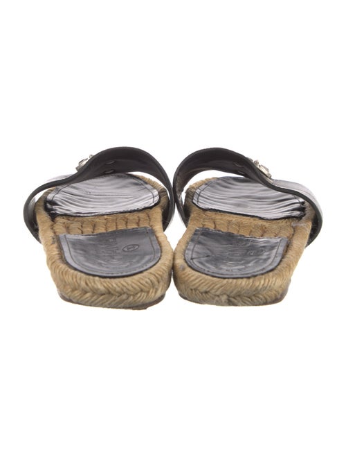 Chanel Interlocking CC Logo Leather Espadrilles