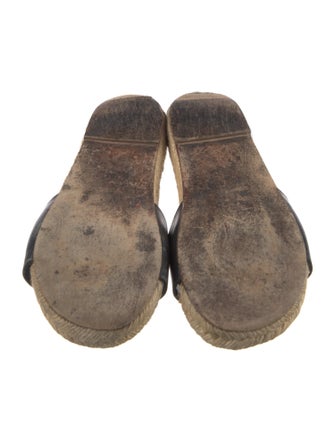 Chanel Interlocking CC Logo Leather Espadrilles