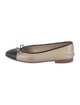 Chanel Interlocking CC Logo Leather Ballet Flats