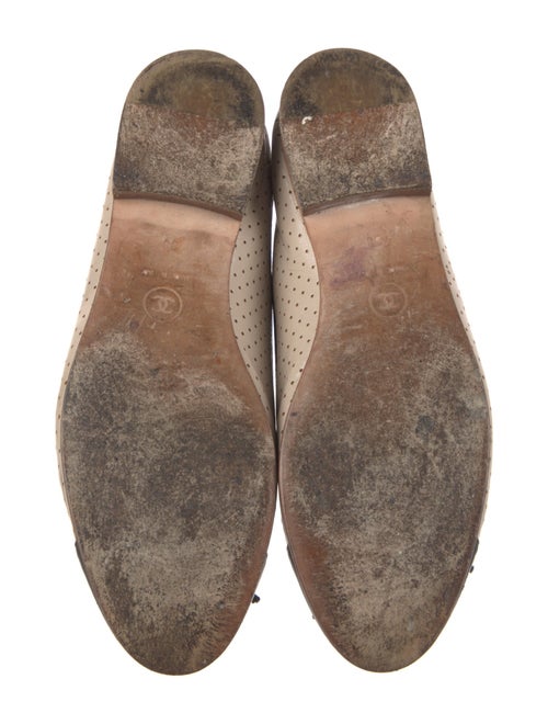 Chanel Interlocking CC Logo Leather Ballet Flats