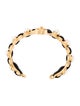 Chanel Faux Pearl & Leather CC Cuff Bracelet