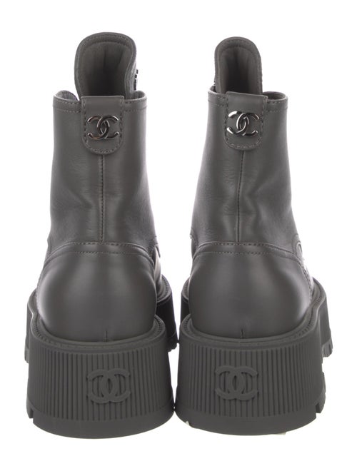Chanel Interlocking CC Logo Leather Combat Boots