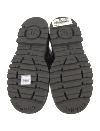 Chanel Interlocking CC Logo Leather Combat Boots