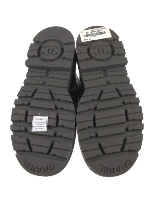 Chanel Interlocking CC Logo Leather Combat Boots