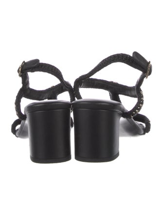 Chanel 2022 Interlocking CC Logo T-Strap Sandals