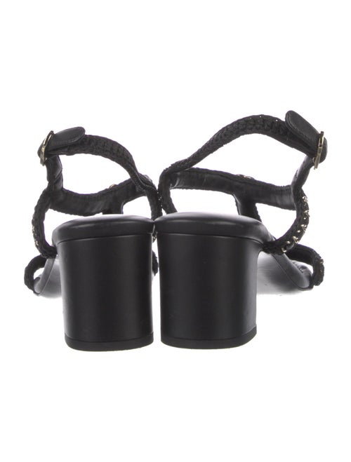 Chanel 2022 Interlocking CC Logo T-Strap Sandals