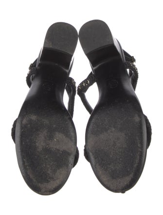 Chanel 2022 Interlocking CC Logo T-Strap Sandals