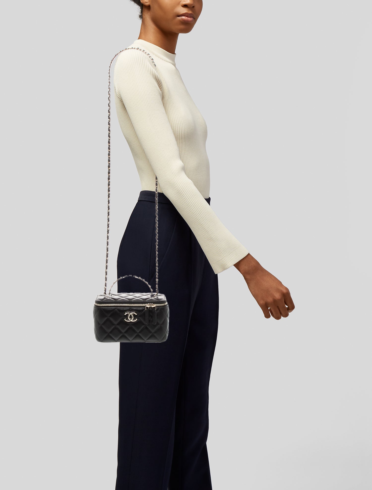 Chanel Pearl Top Handle Vanity Case