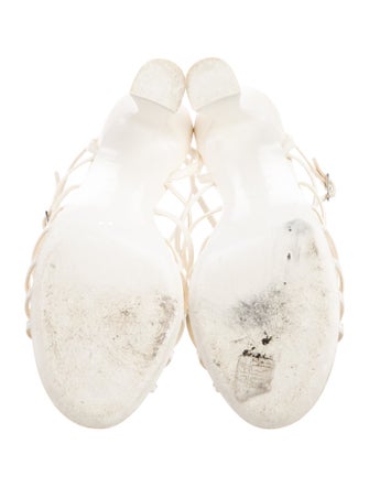 Chanel Interlocking CC Logo Leather T-Strap Sandals