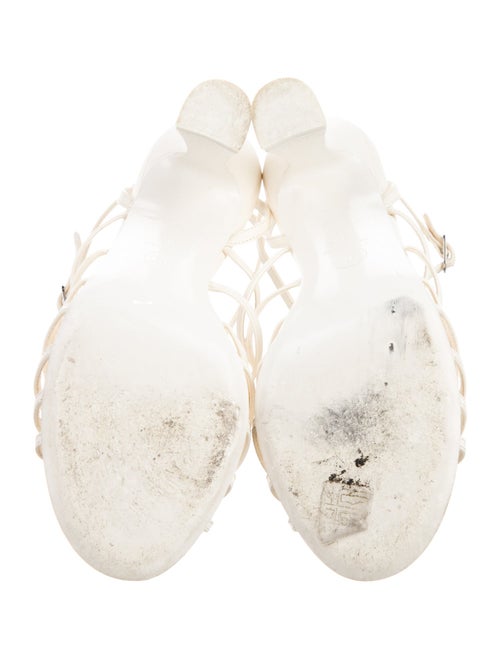 Chanel Interlocking CC Logo Leather T-Strap Sandals