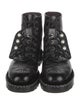 Chanel Interlocking CC Logo Patent Leather Combat Boots