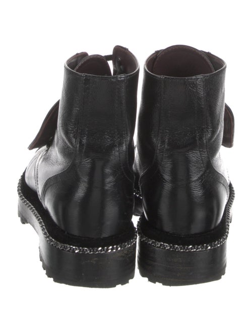 Chanel Interlocking CC Logo Patent Leather Combat Boots