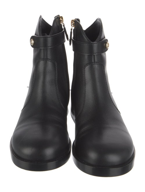 Chanel Interlocking CC Logo Leather Moto Boots