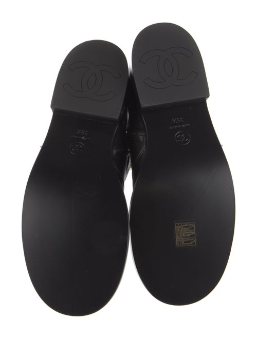 Chanel Interlocking CC Logo Leather Moto Boots