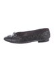 Chanel Interlocking CC Logo Leather Ballet Flats
