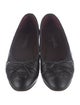 Chanel Interlocking CC Logo Leather Ballet Flats