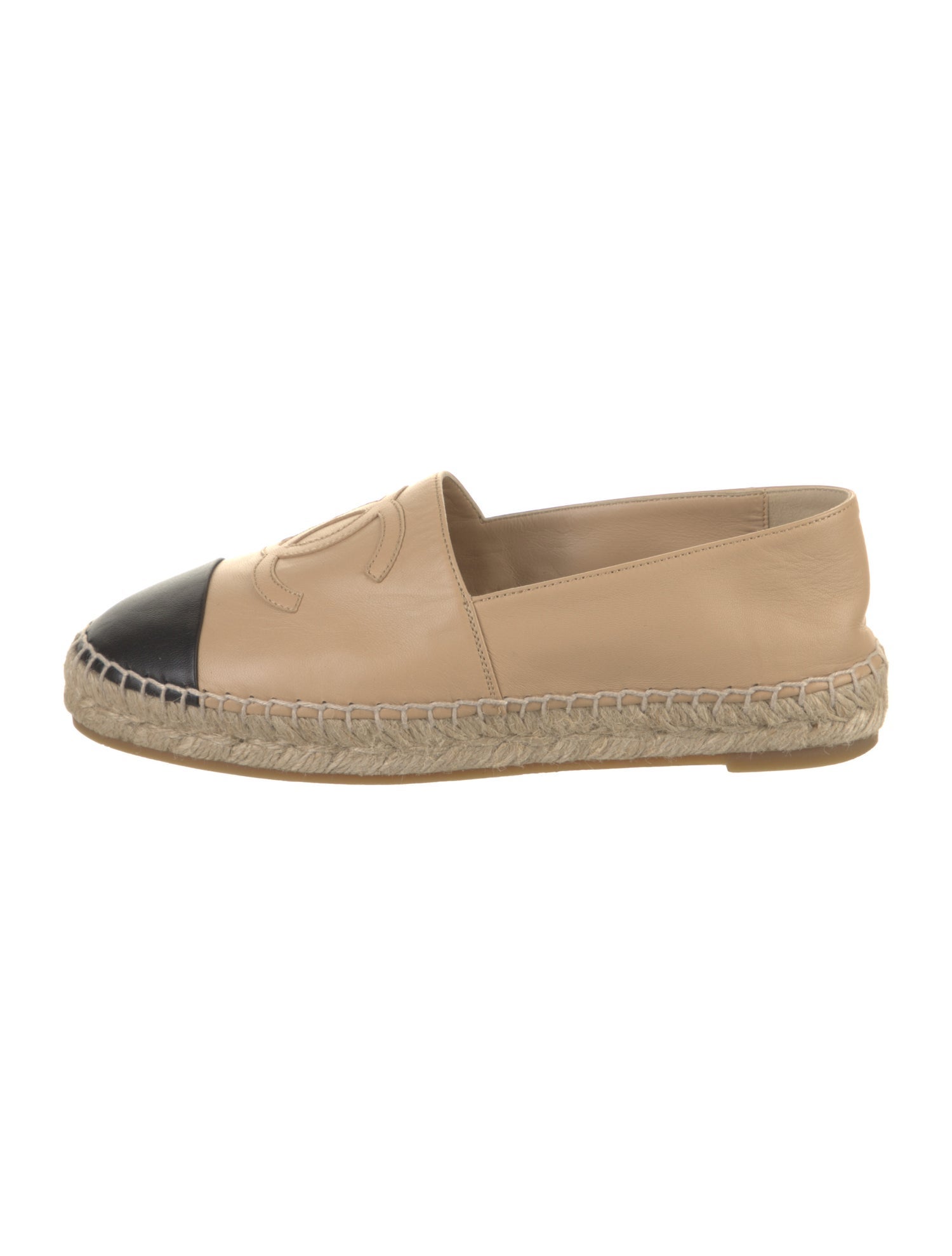 Chanel Interlocking CC Logo Lambskin Espadrilles