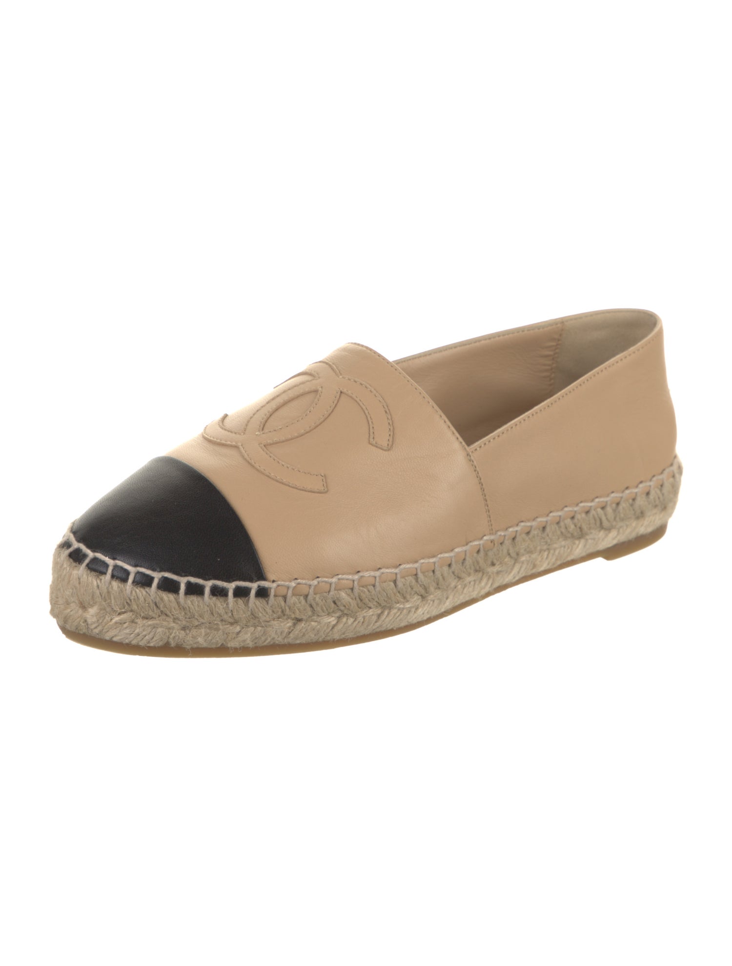 Chanel Interlocking CC Logo Lambskin Espadrilles