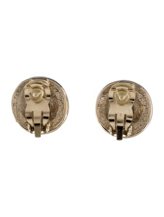 Chanel Faux Pearl CC Clip-On Earrings
