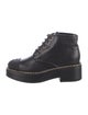 Chanel Interlocking CC Logo Leather Combat Boots