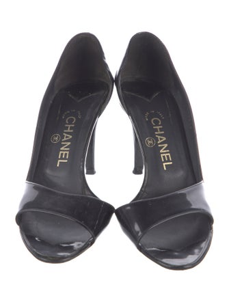 Chanel Interlocking G Logo Patent Leather Sandals
