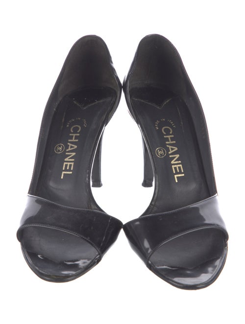 Chanel Interlocking G Logo Patent Leather Sandals