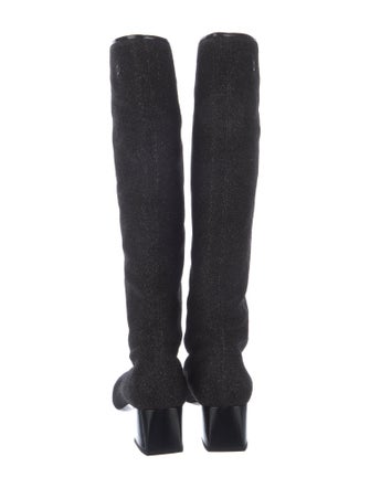 Chanel Interlocking CC Logo Glitter Riding Boots