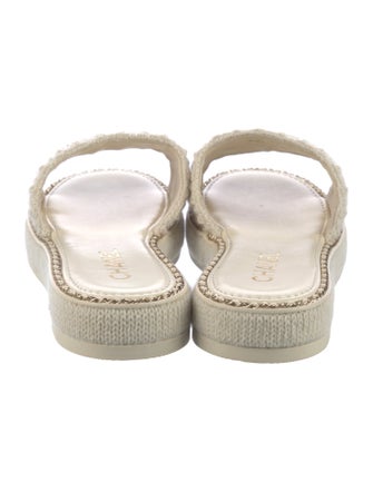 Chanel Interlocking CC Logo Tweed Espadrilles