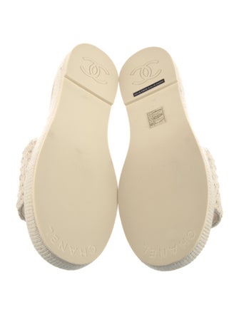 Chanel Interlocking CC Logo Tweed Espadrilles