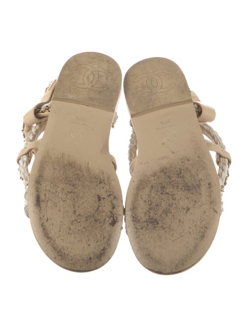 Chanel Interlocking CC Logo Leather Gladiator Sandals