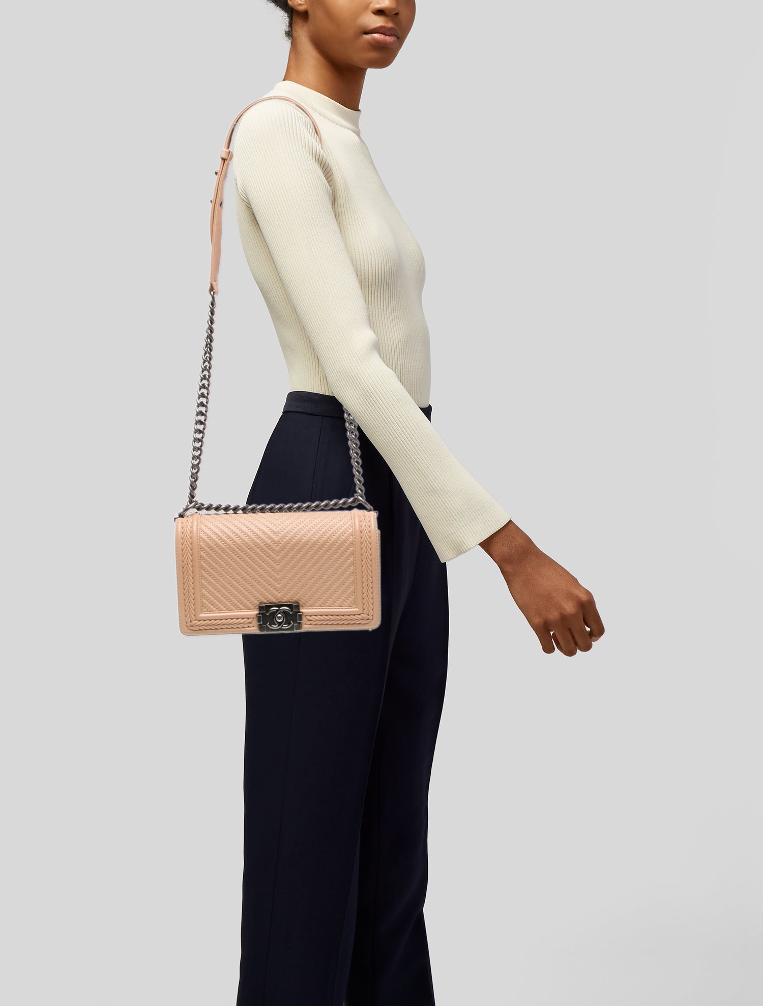 Chanel Medium Chevron Braid Around Boy Bag