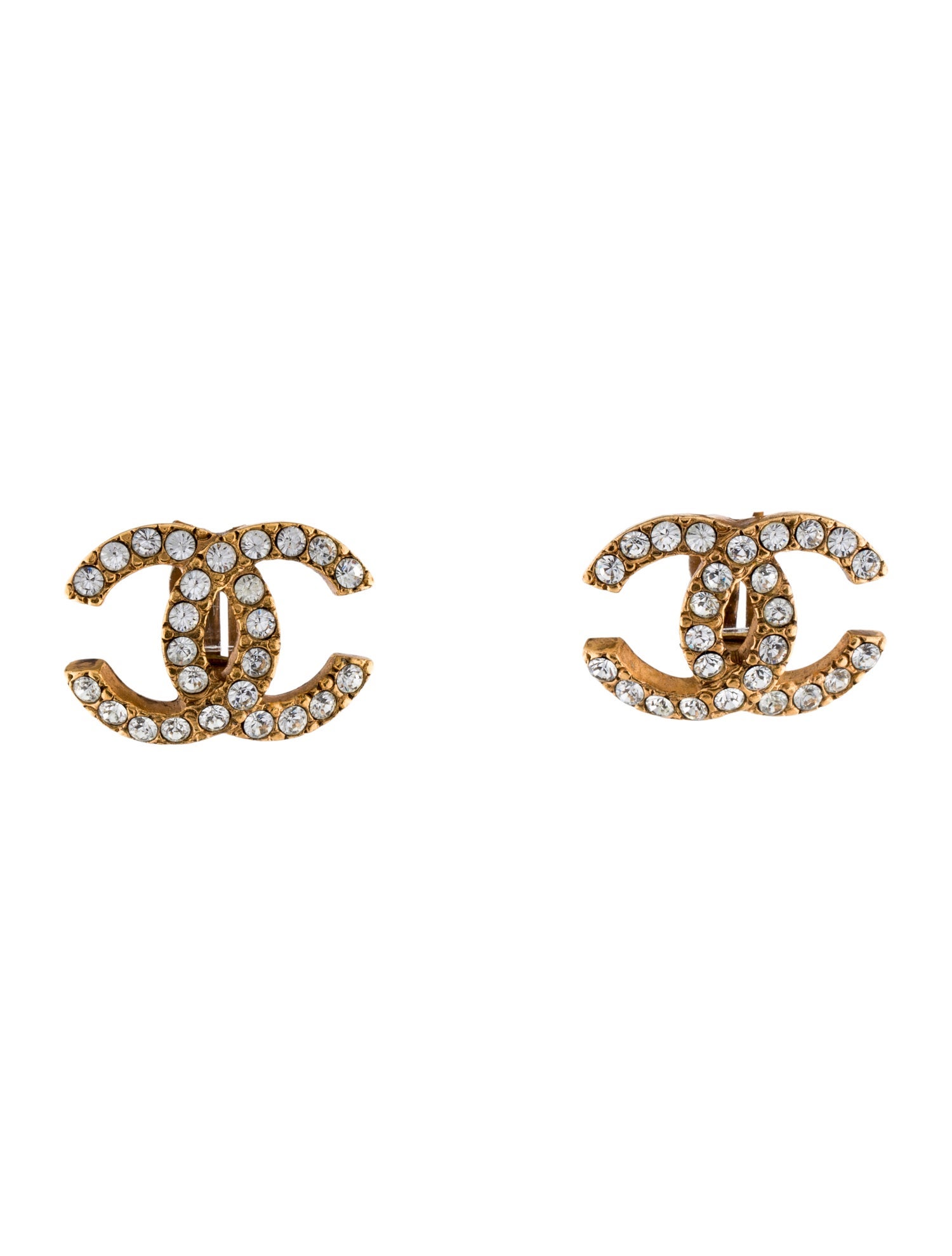 Chanel Strass CC Clip-On Earrings