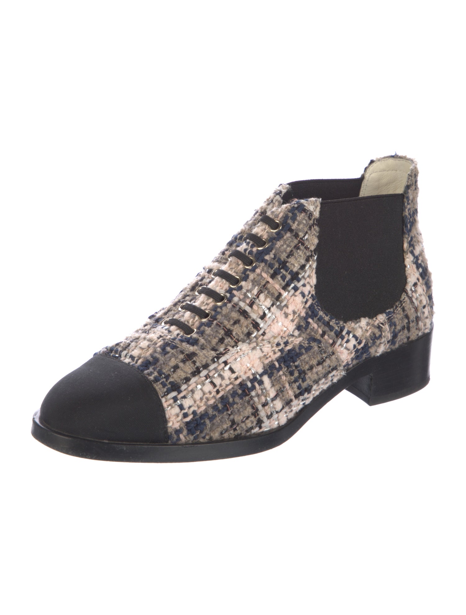 Chanel 2019 Interlocking CC Logo Lace-Up Boots