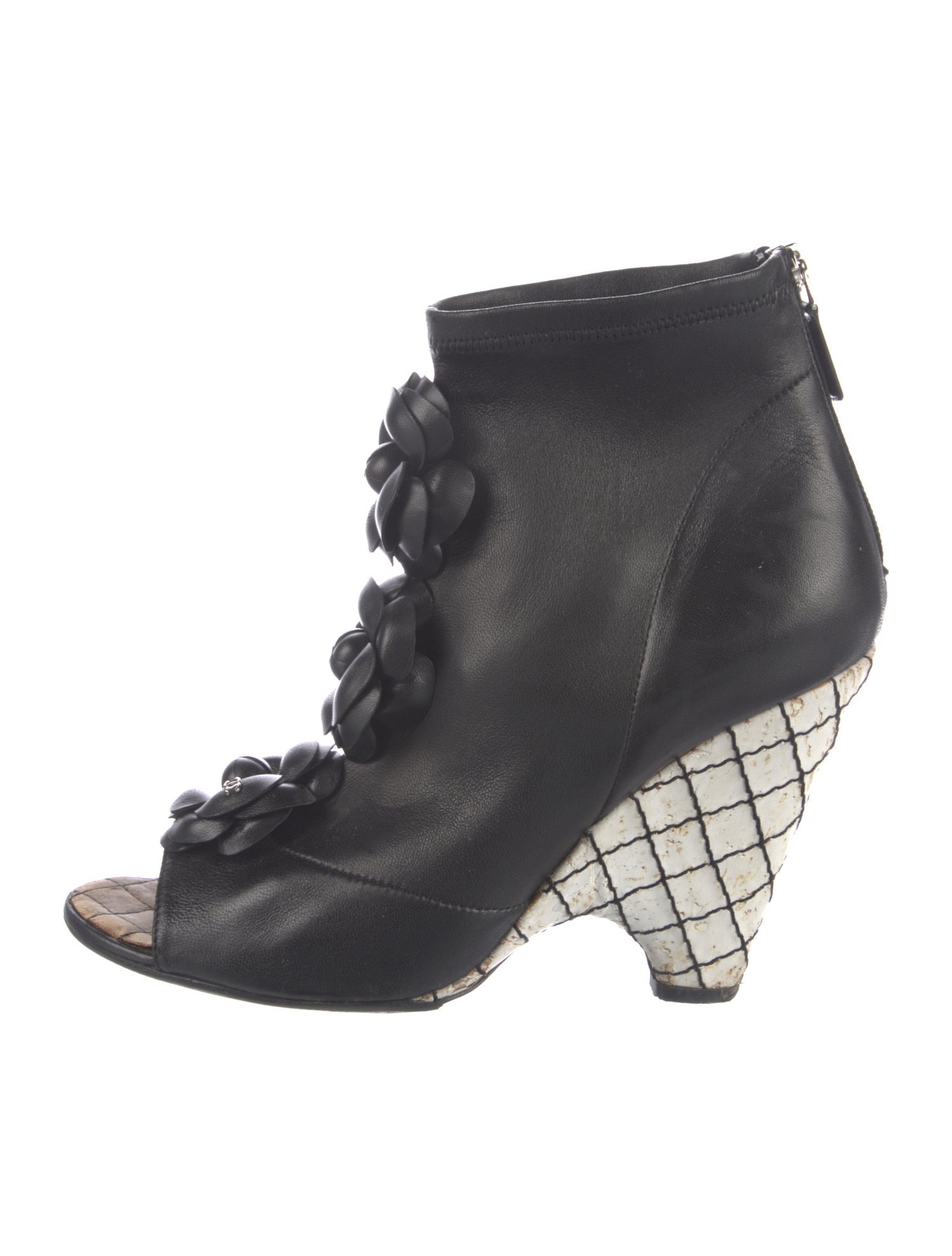 Chanel Interlocking CC Logo Leather Boots