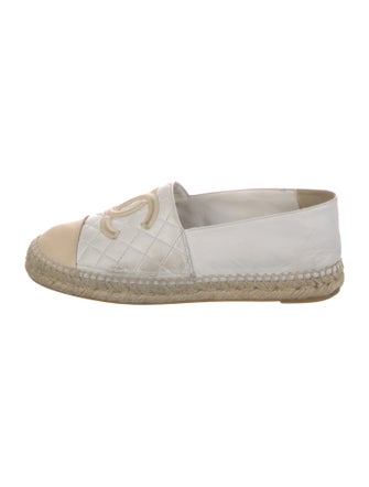 Chanel Interlocking CC Logo Leather Espadrilles