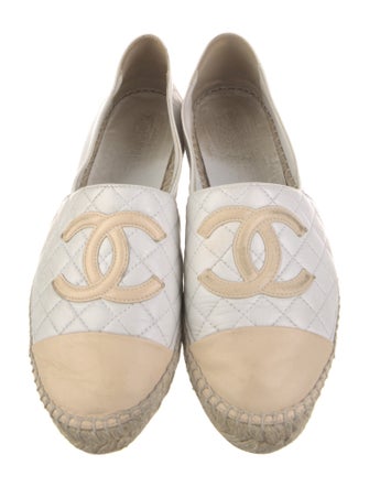 Chanel Interlocking CC Logo Leather Espadrilles