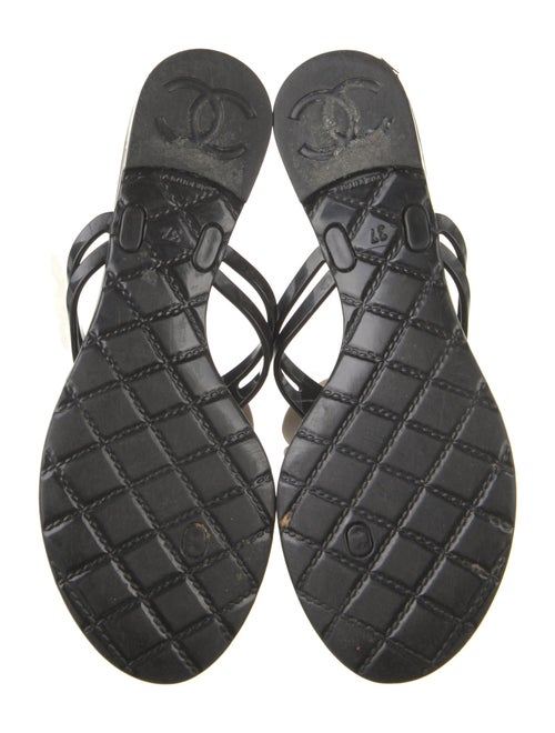 Chanel Interlocking CC Logo Rubber Slides