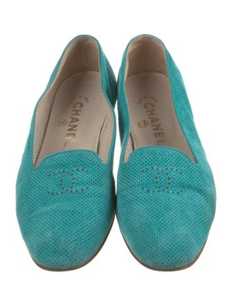Chanel Interlocking CC Logo Suede Loafers