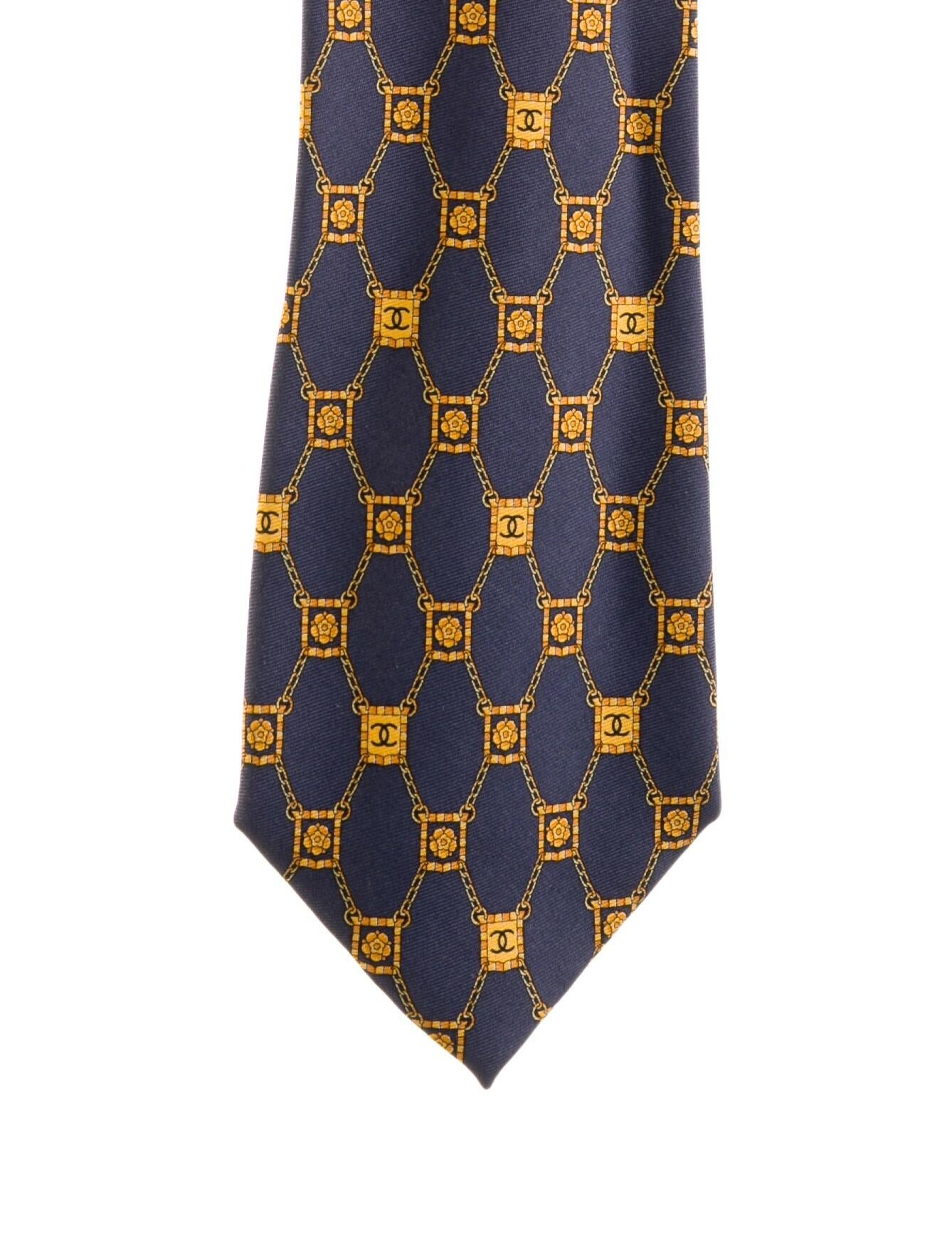 Chanel CC Silk Pattern Tie