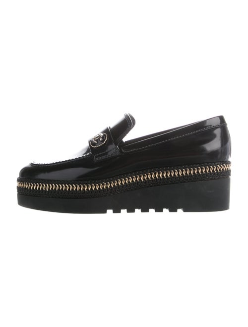 Chanel Interlocking CC Logo Patent Leather Loafers