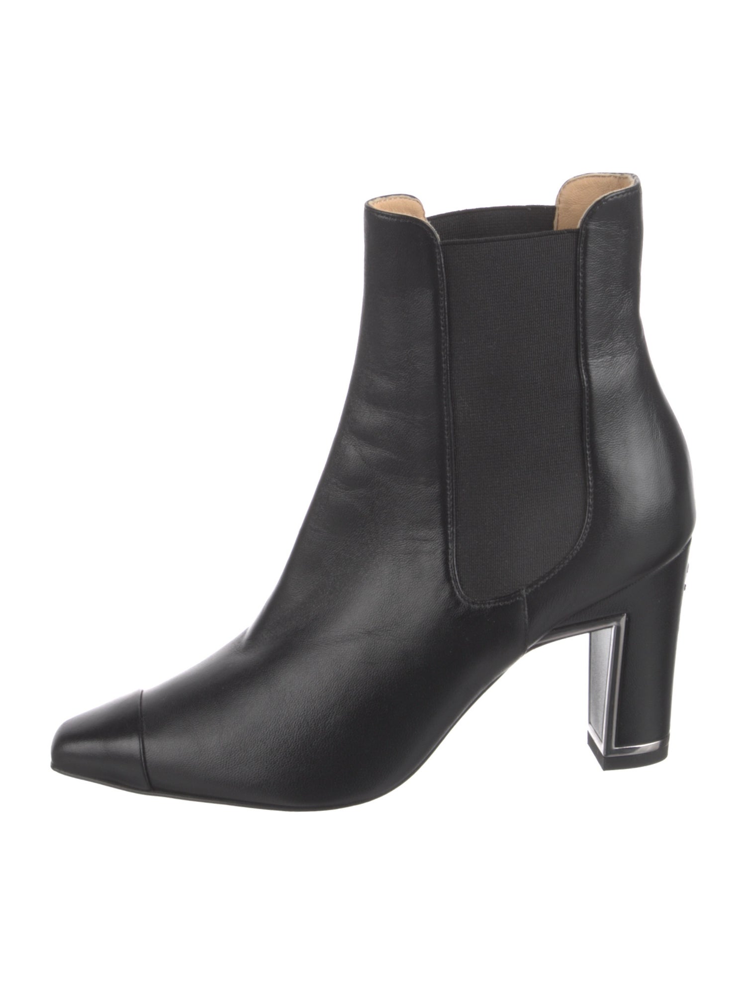 Chanel Interlocking CC Logo Leather Chelsea Boots