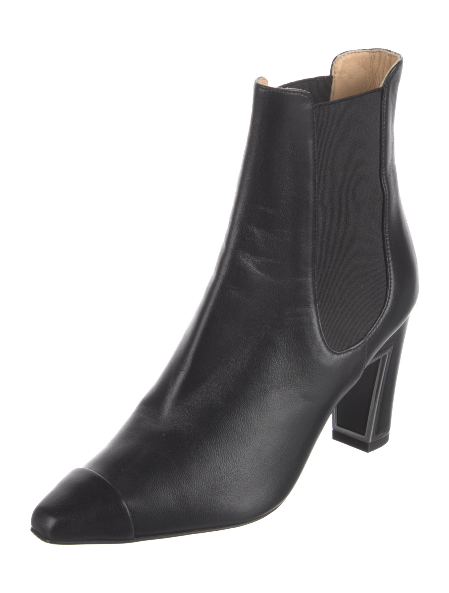 Chanel Interlocking CC Logo Leather Chelsea Boots