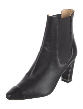 Chanel Interlocking CC Logo Leather Chelsea Boots