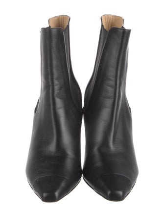 Chanel Interlocking CC Logo Leather Chelsea Boots