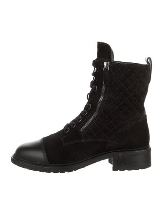 Chanel 2018 Interlocking CC Logo Combat Boots