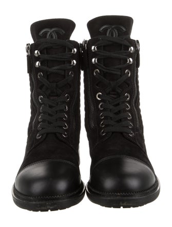 Chanel 2018 Interlocking CC Logo Combat Boots