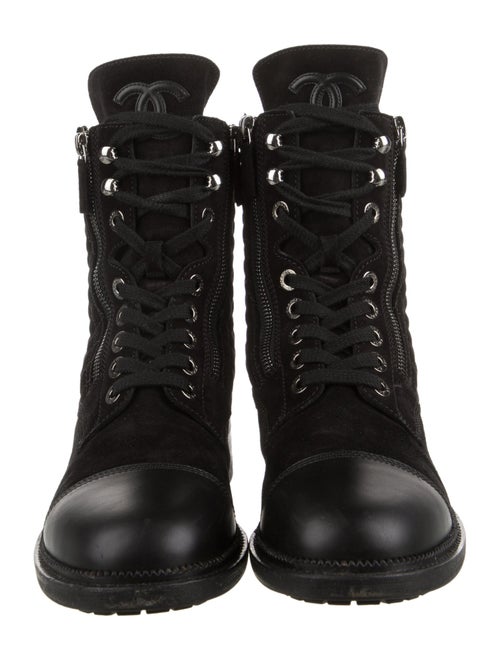 Chanel 2018 Interlocking CC Logo Combat Boots